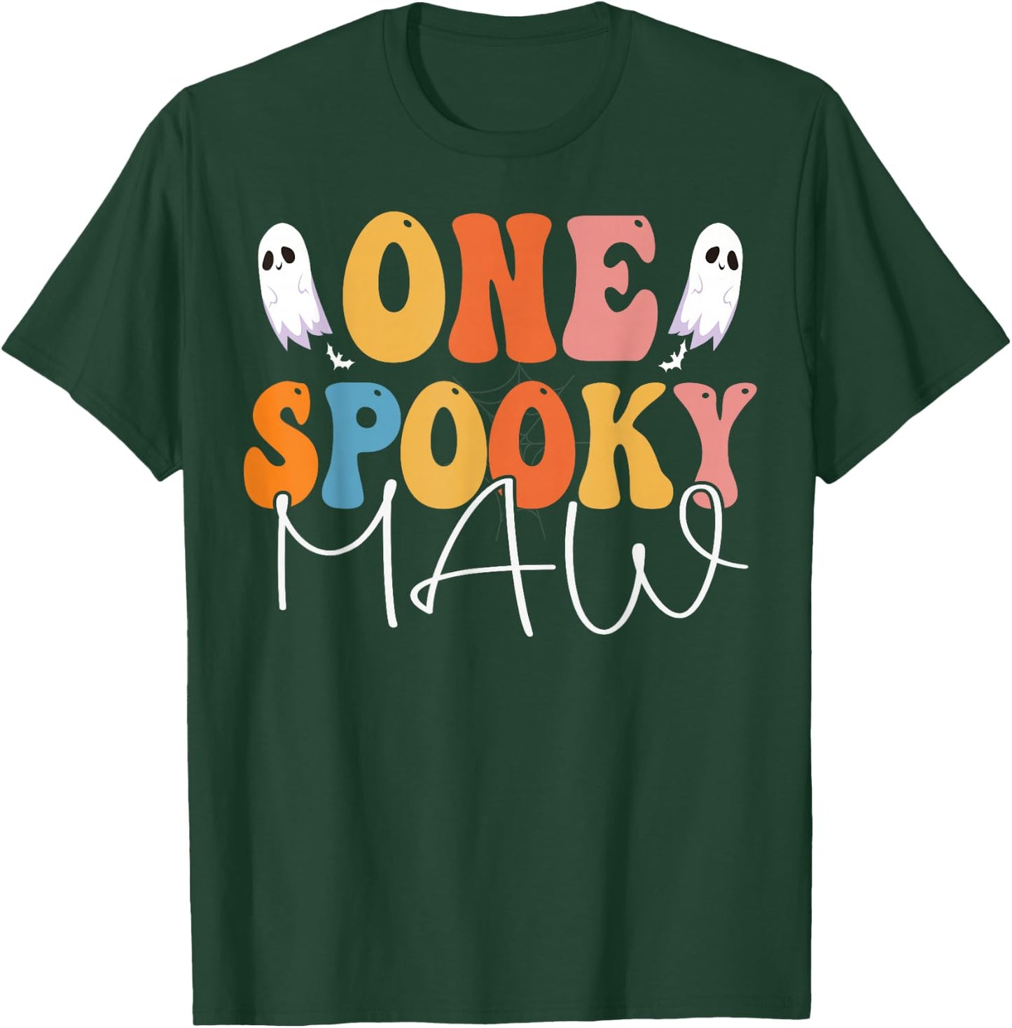 One Spooky MAW Groovy Funny Women Ghost Boo Halloween T-Shirt - T-Shirt | Forest