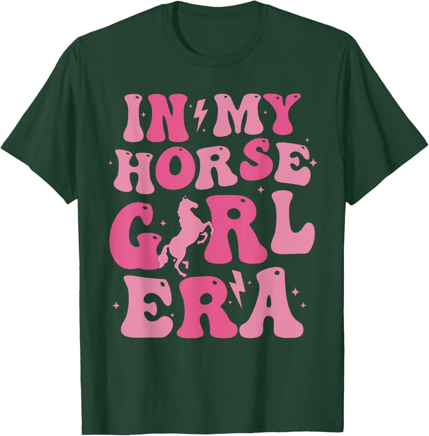 Horseback riding girl funny in my horse girl era groovy T-Shirt - T-Shirt | Forest