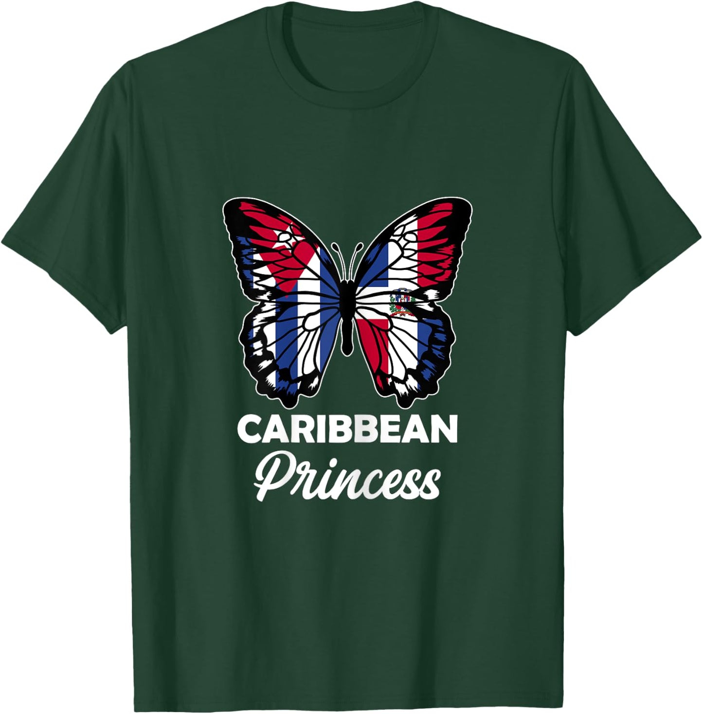 Caribbean Princess Cuba and Dominican Half Cuban Dominicana T-Shirt - T-Shirt | Forest