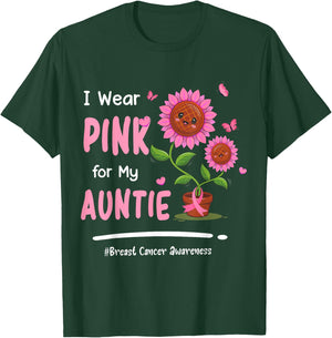 I Wear Pink For My Auntie Breast Cancer Awareness Women T-Shirt - T-Shirt | Forest