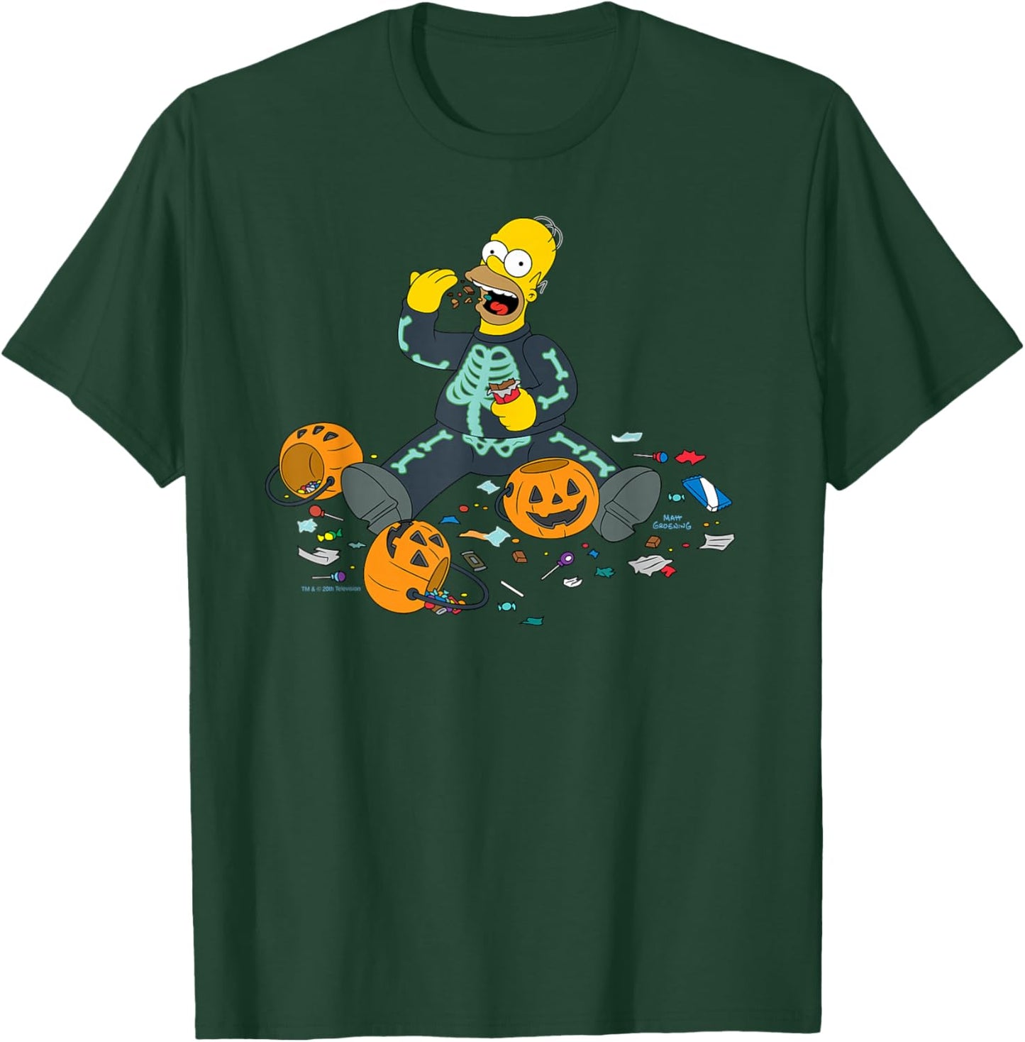 The Simpsons Homer Halloween Trick or Treat Candy Binge T-Shirt - T-Shirt | Forest