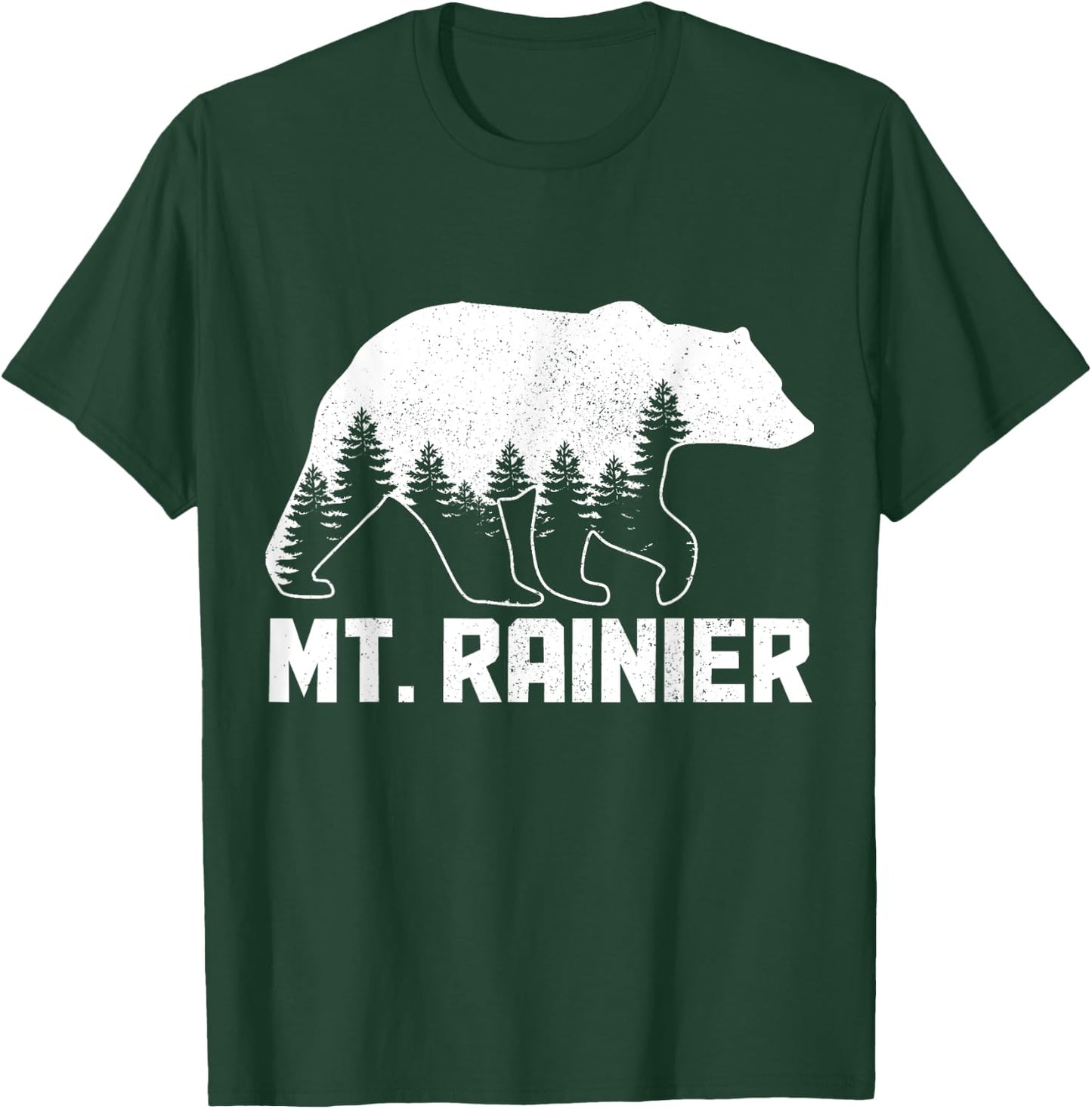 Mount Rainier Mt Bear Grizzly Outdoor National Park Vintage T-Shirt - T-Shirt | Forest