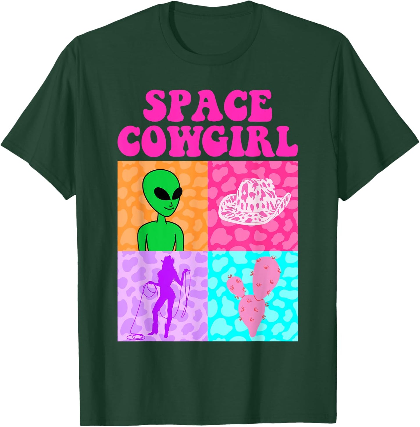 Space Cowgirl Alien Bachelorette Party Girls Rodeo Aesthetic T-Shirt - T-Shirt | Forest
