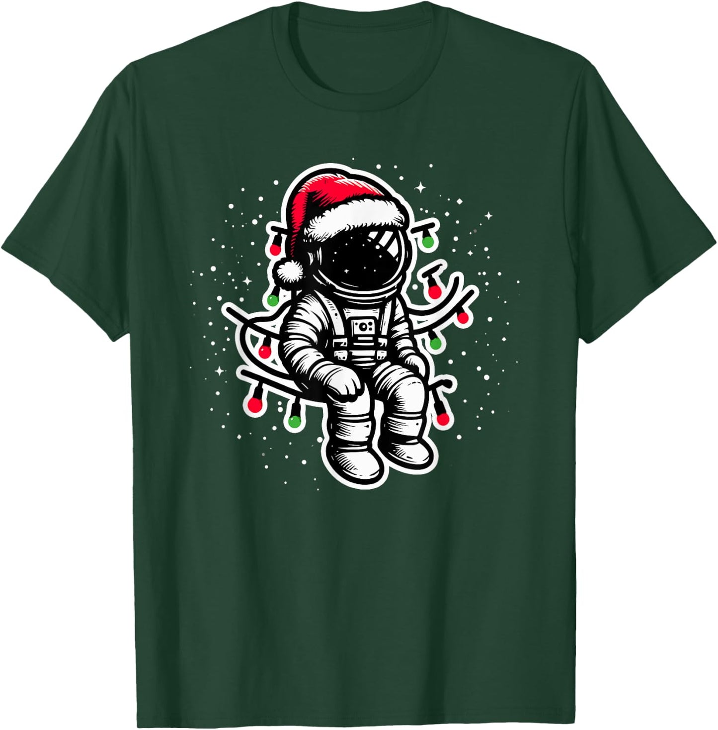 Astronaut Christmas Santa Hat Space Lover Boys T-Shirt - T-Shirt | Forest