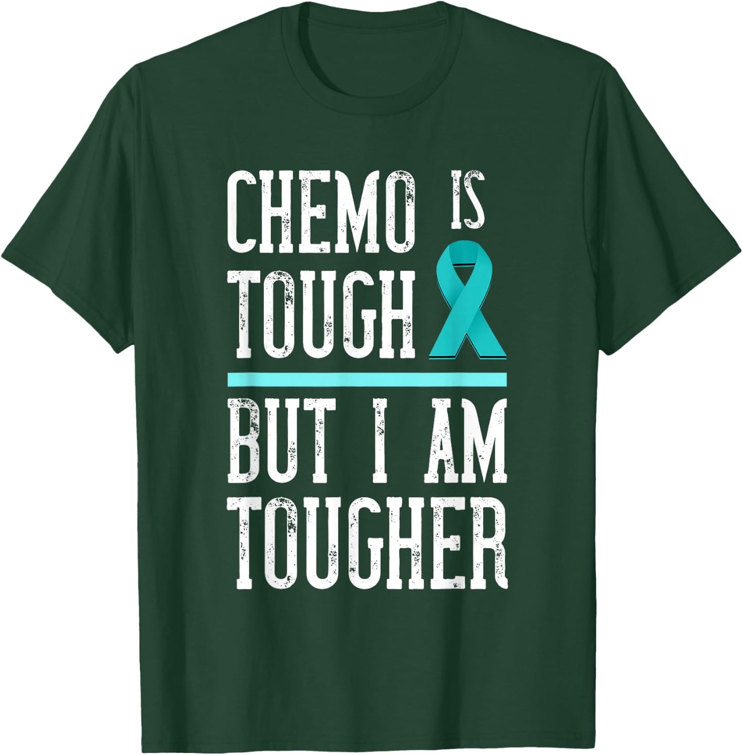 Ovarian Cancer Awareness I Am Tougher Ovarian Cancer T-Shirt - T-Shirt | Forest