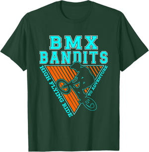 BMX Bandits High Flying Ride To Adventure | Cycling Cyclist T-Shirt - T-Shirt | Forest