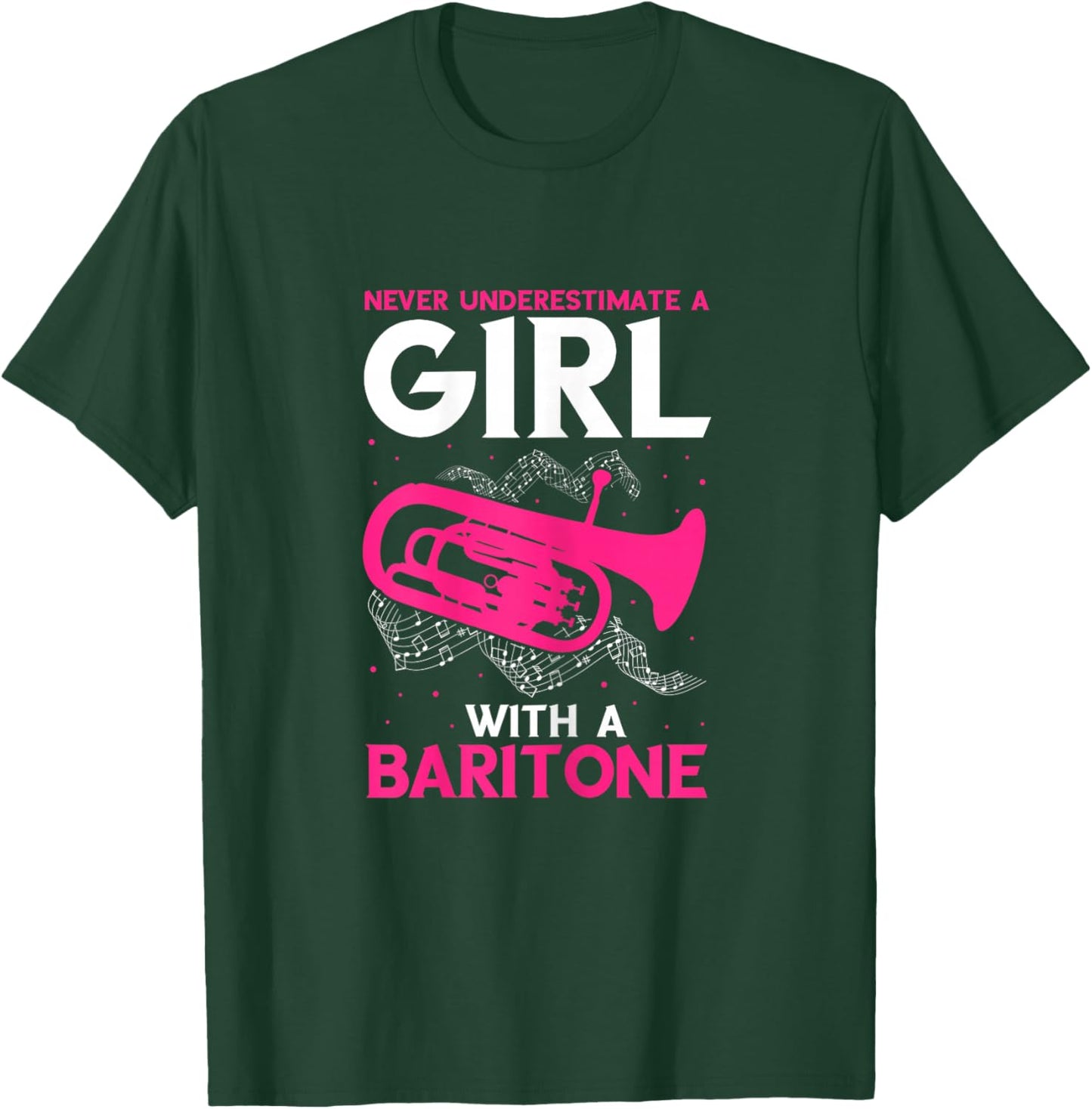 Baritone Girl Saxophonist Marching Band Euphonium Saxophone T-Shirt - T-Shirt | Forest