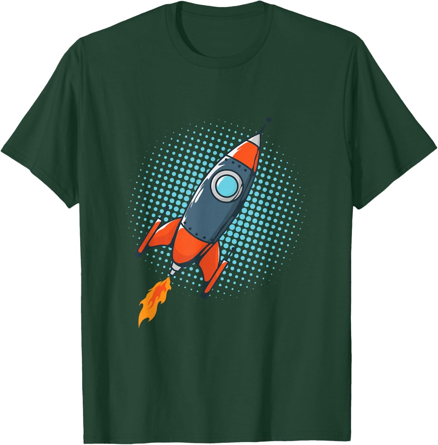 Rocket Comic Space Ship Moon Missile T-Shirt - T-Shirt | Forest