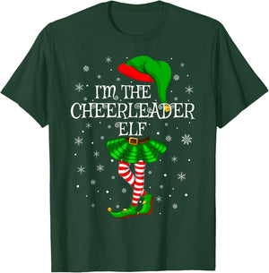 Family Matching Women Girls The Cheerleader Elf Christmas T-Shirt - T-Shirt | Forest