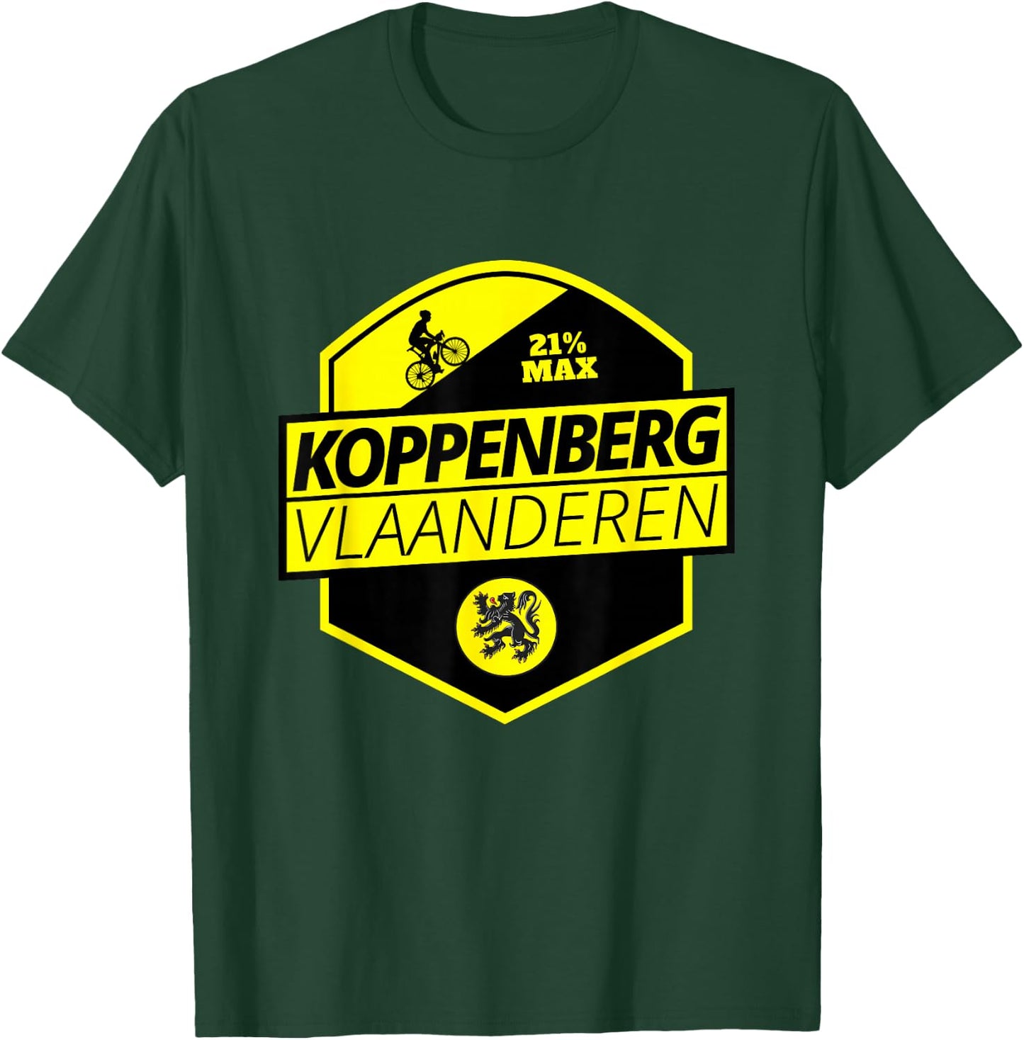 Koppenberg Cycling In Flanders Belgium Cobbled Climb Cyclist T-Shirt - T-Shirt | Forest