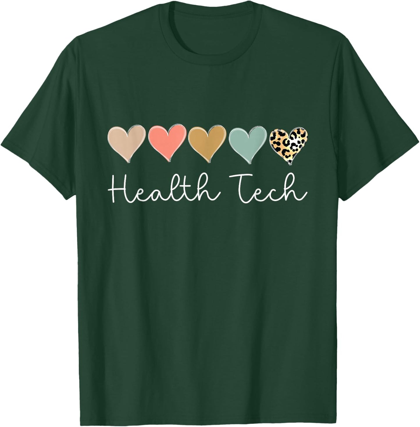 Health Tech Heart, School clinic Squad Valentine's Day T-Shirt - T-Shirt | Forest