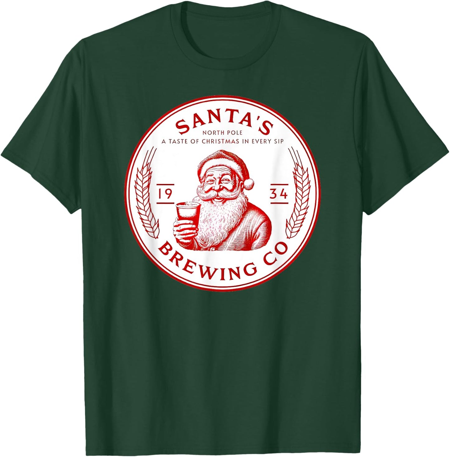 Santa's Brewing Company Pale Ale Fun Christmas Beer Drinking T-Shirt - T-Shirt | Forest