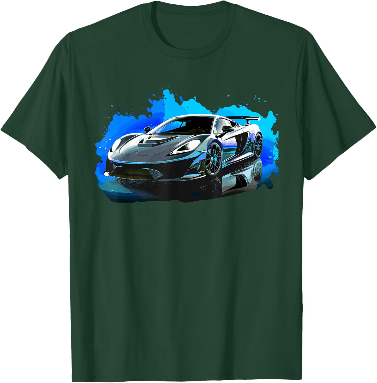 Supercar Exotic Sports Car Concept Poster Style Boys Graphic T-Shirt - T-Shirt | Forest
