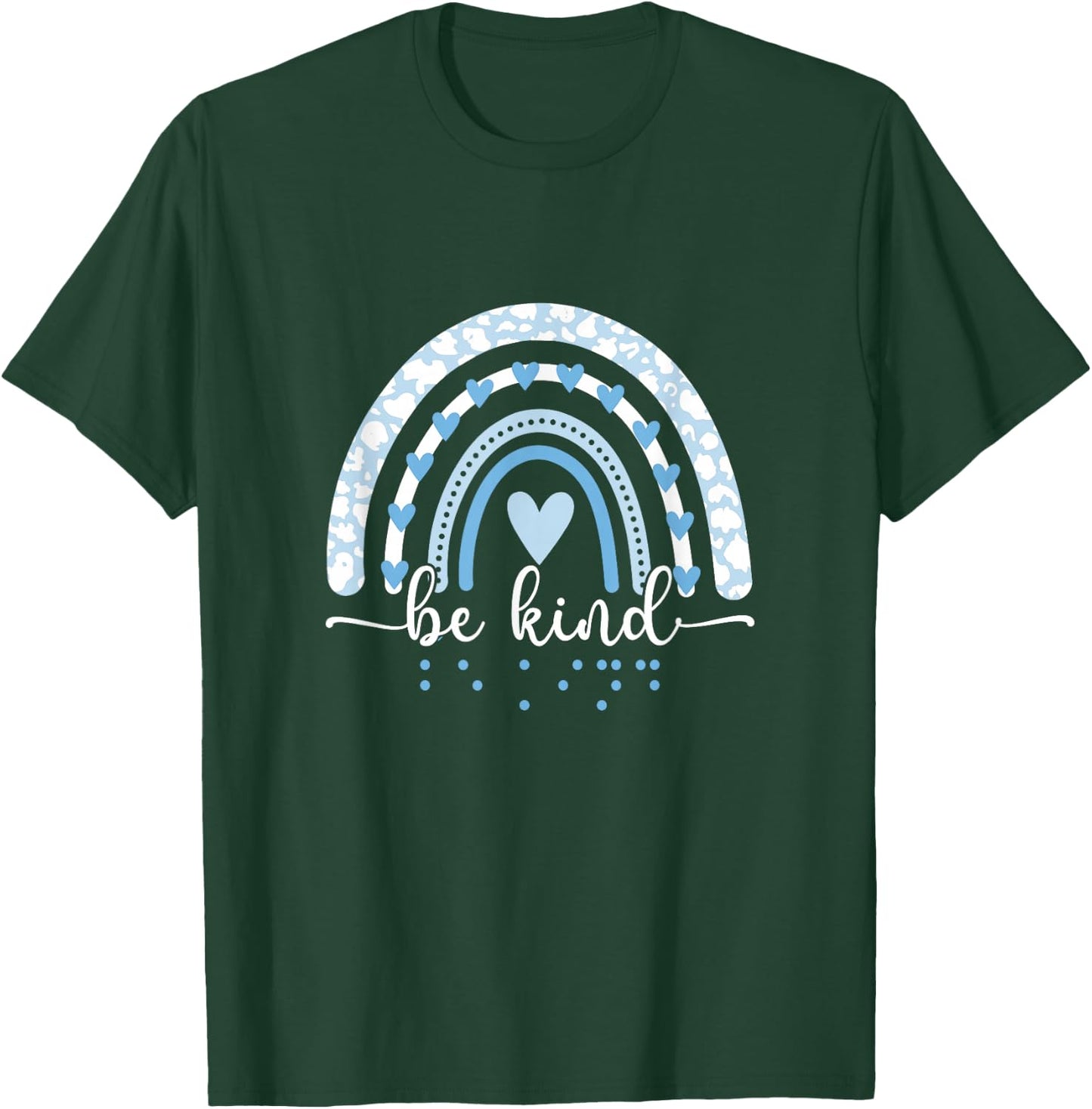 Be Kind Blind Awareness braille T-Shirt - T-Shirt | Forest
