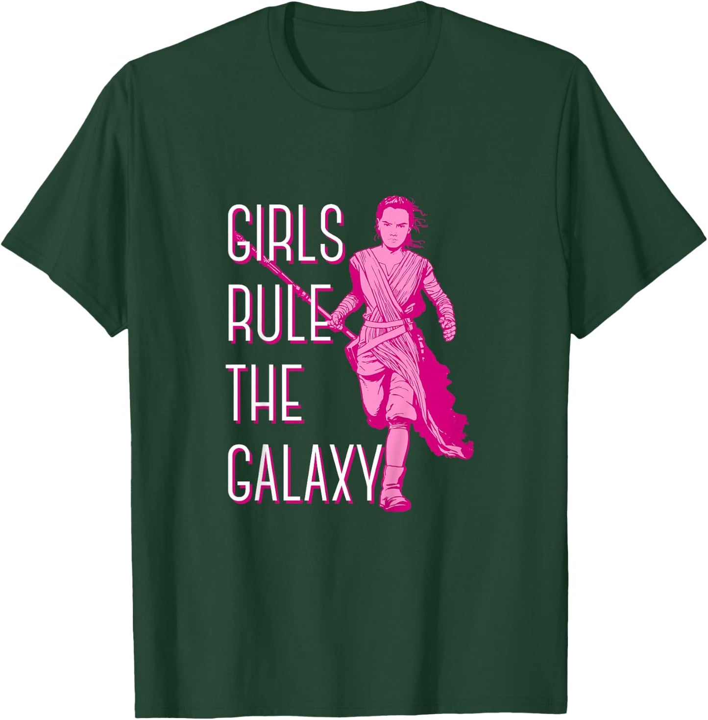 Kids Star Wars: The Force Awakens Girls Rule The Galaxy Rey Logo T-Shirt - T-Shirt | Forest