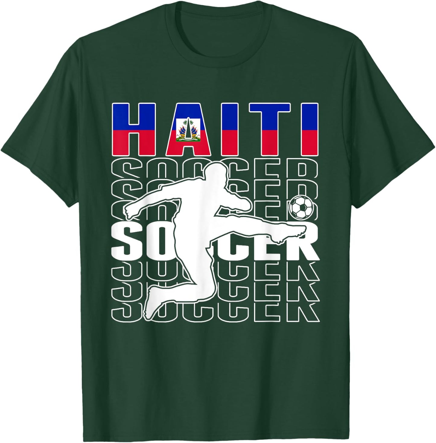 Haiti Soccer Lovers Jersey - Proud Haitian Football Fans T-Shirt - T-Shirt | Forest