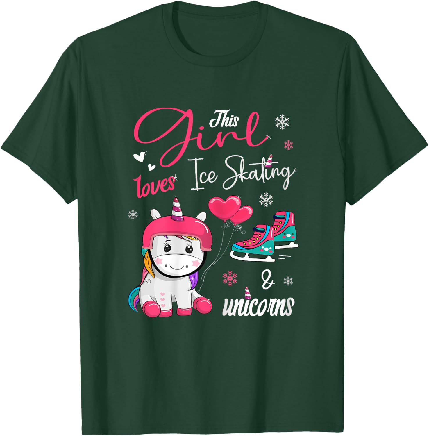 Ice Skating - This Girl Loves Ice Skating And Unicorns T-Shirt - T-Shirt | Forest