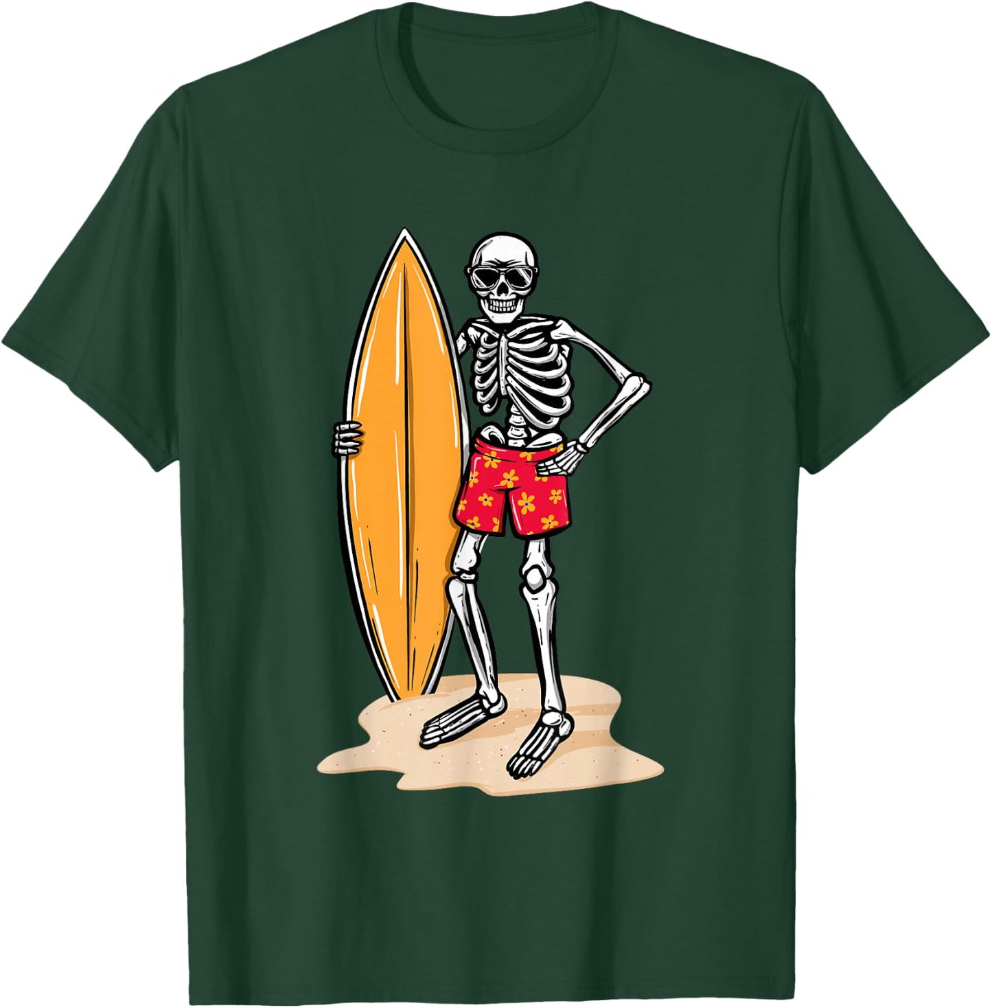 Skeleton Surfer - Surfboard Surfing Board Lover Surfboarding T-Shirt - T-Shirt | Forest
