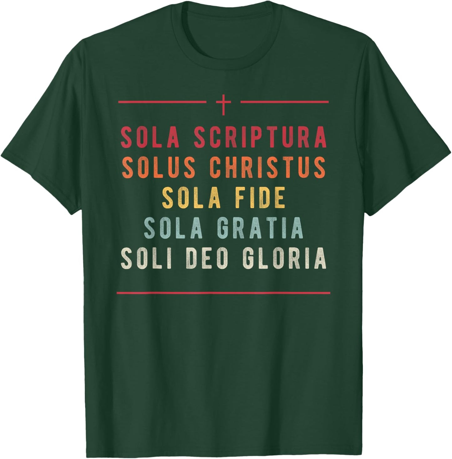 Five Solas of the Reformation Protestant Luther Christian T-Shirt - T-Shirt | Forest