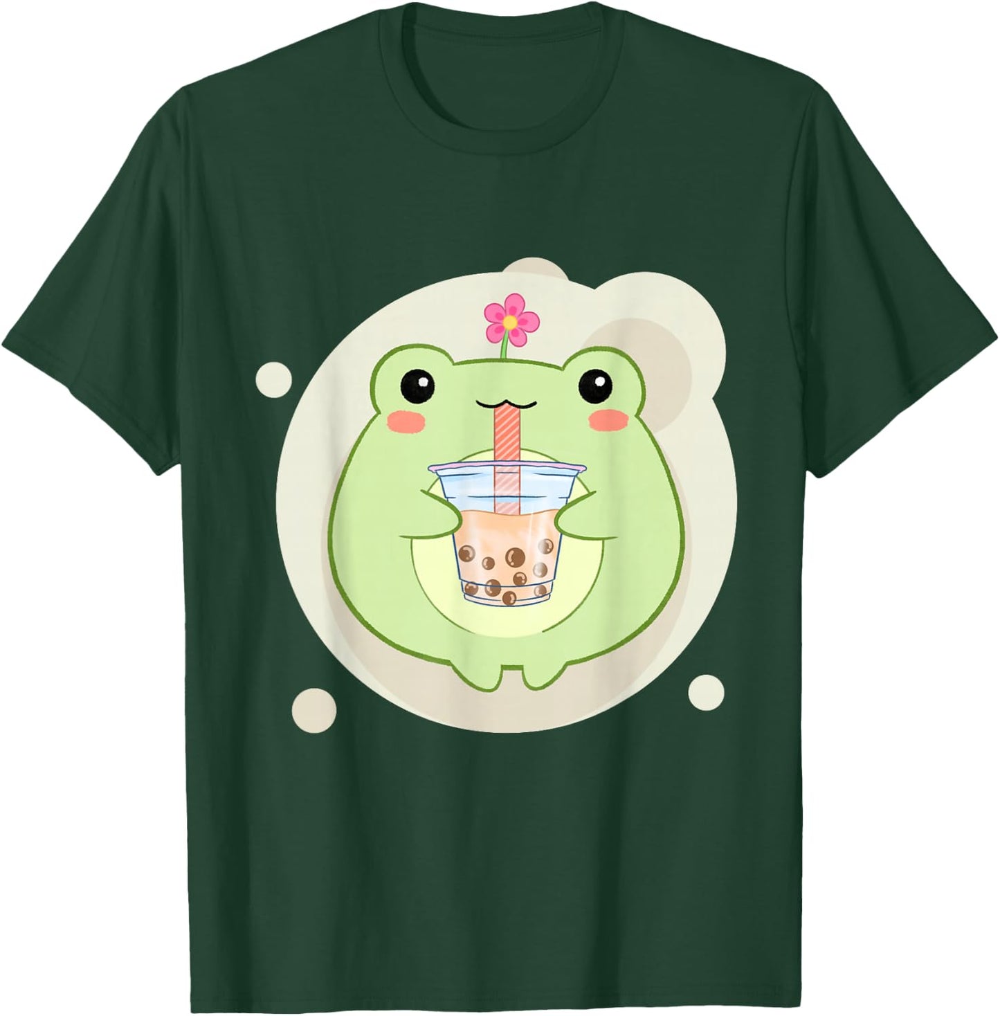 Cute Kawaii Frog Drinks Boba Bubble Tea Kawaii Aesthetic T-Shirt - T-Shirt | Forest