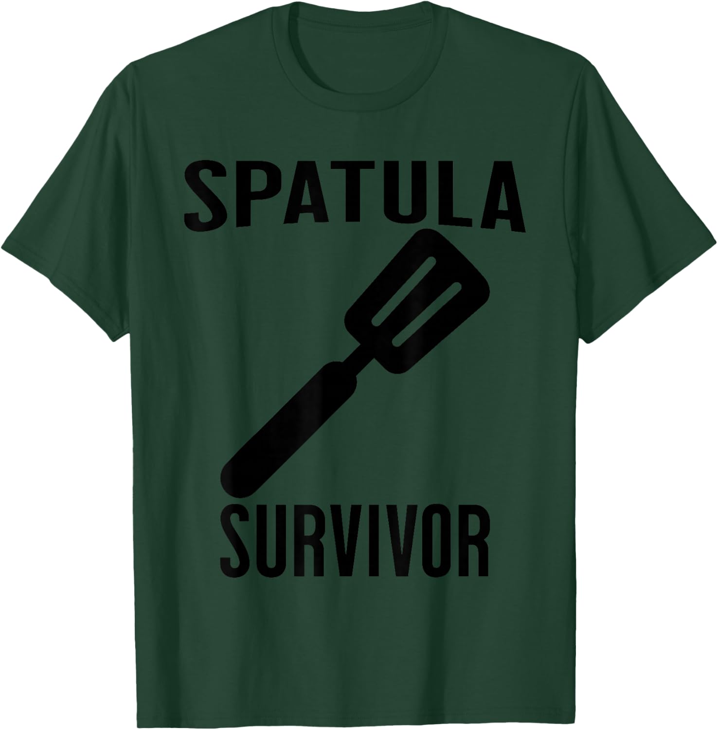 SPATULA SURVIVOR Funny Family Mother Children Retro T-Shirt - T-Shirt | Forest