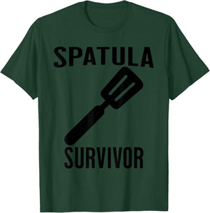 SPATULA SURVIVOR Funny Family Mother Children Retro T-Shirt - T-Shirt | Forest