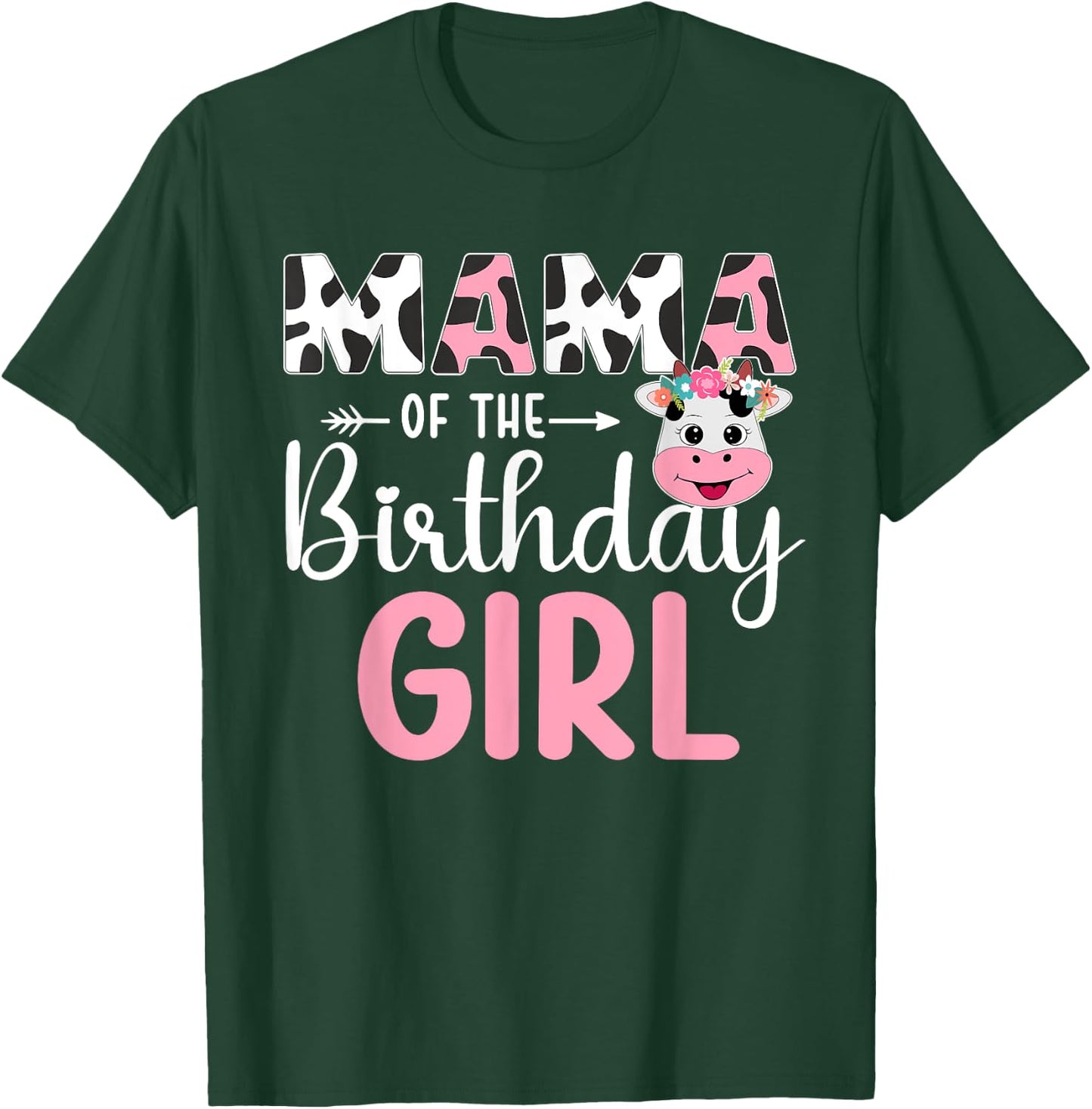 Mama Of The Birthday Girl Farm Cow 1 St Birthday Girl T-Shirt - T-Shirt | Forest
