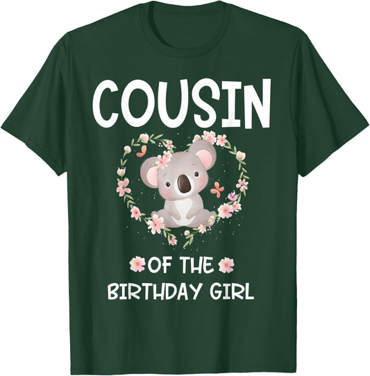 1st First Birthday Koala Bear Cousin Of The Birthday Girl T-Shirt - T-Shirt | Forest