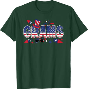 4th Of July Grams Grandmother American Flag Grams Grandma Women Men T-Shirt - T-Shirt | Forest