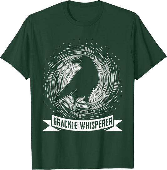 Blackbird Grackle Whisperer Design for Birdwatcher T-Shirt - T-Shirt | Forest