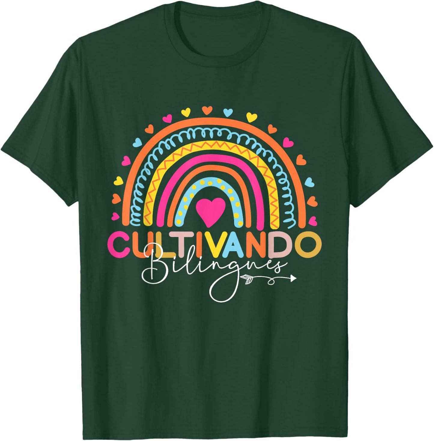 Bilingual Teacher Cultivando Bilingues Maestra Men Women Girls Kids T-Shirt - T-Shirt | Forest