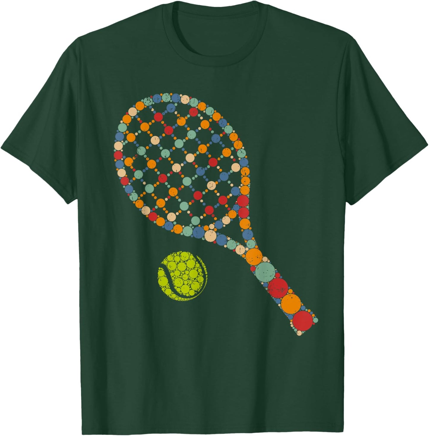 Retro Tennis Player & Ball With Polka Dots Happy Dot Day Boy T-Shirt - T-Shirt | Forest
