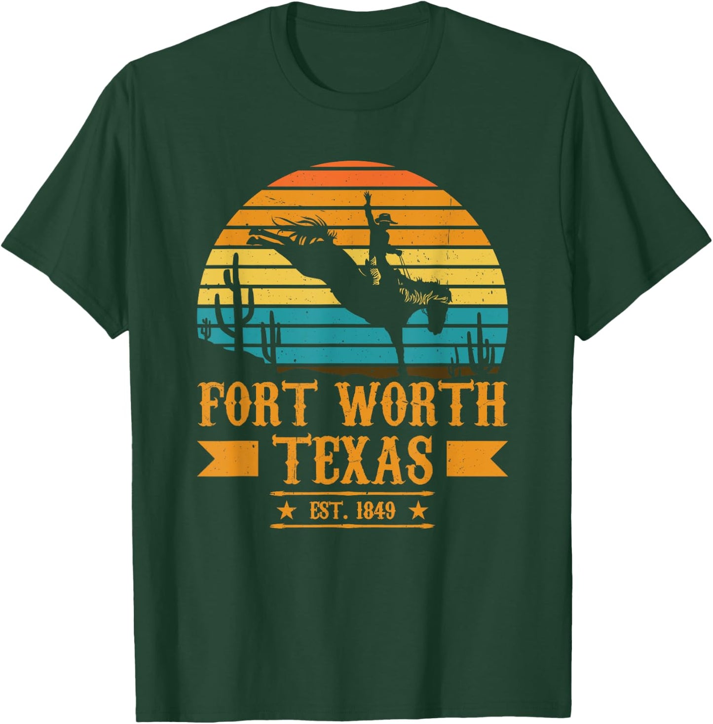 Fort Worth Texas Rodeo Rider Horse - Fort Worth Texas T-Shirt - T-Shirt | Forest