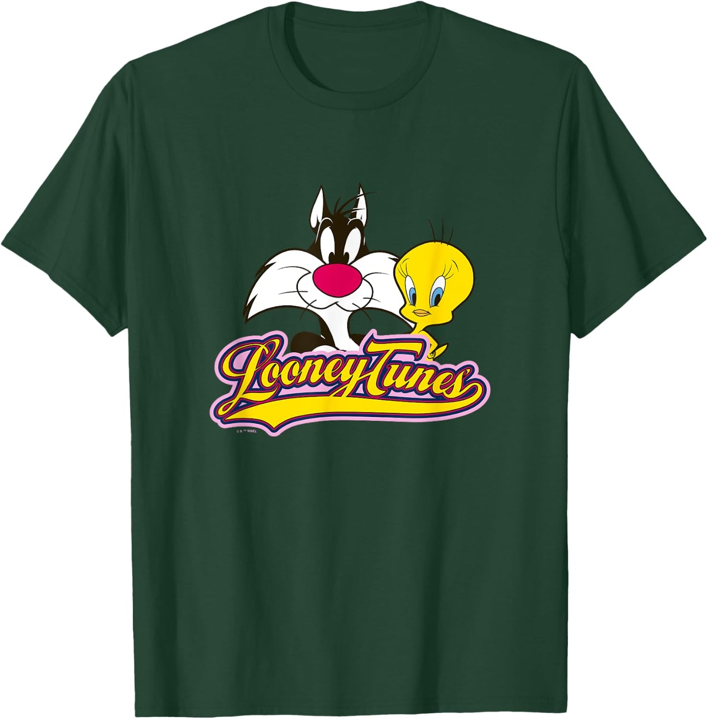 Looney Tunes Sylvester And Tweety Bird Smiling Faces Logo T-Shirt - T-Shirt | Forest