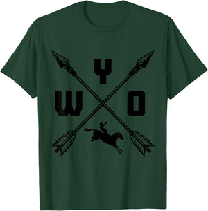 Wyoming WYO Arrows Horse Riding Pride Vintage T-Shirt - T-Shirt | Forest