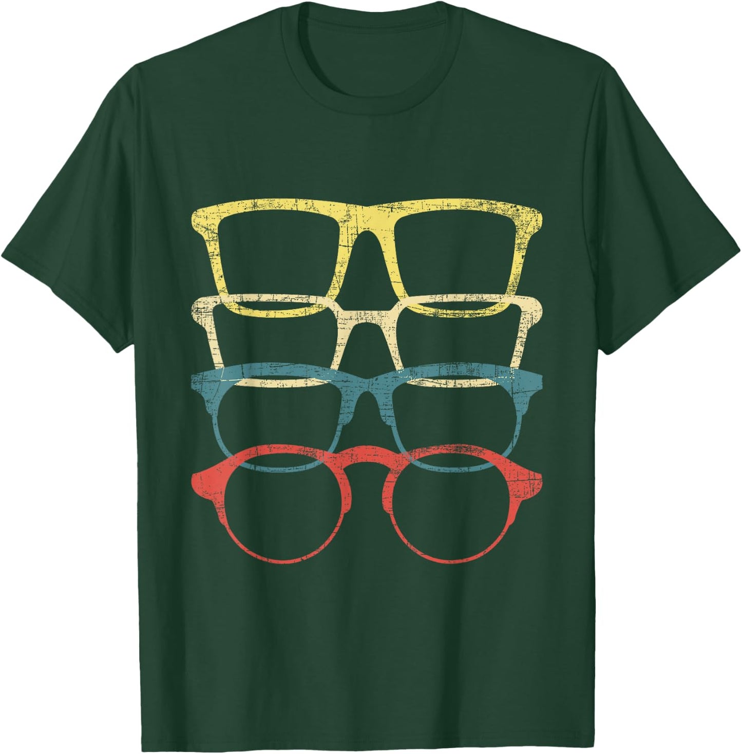 Retro Eyeglasses - Optometrist Ophthalmologist Eye Doctor T-Shirt - T-Shirt | Forest