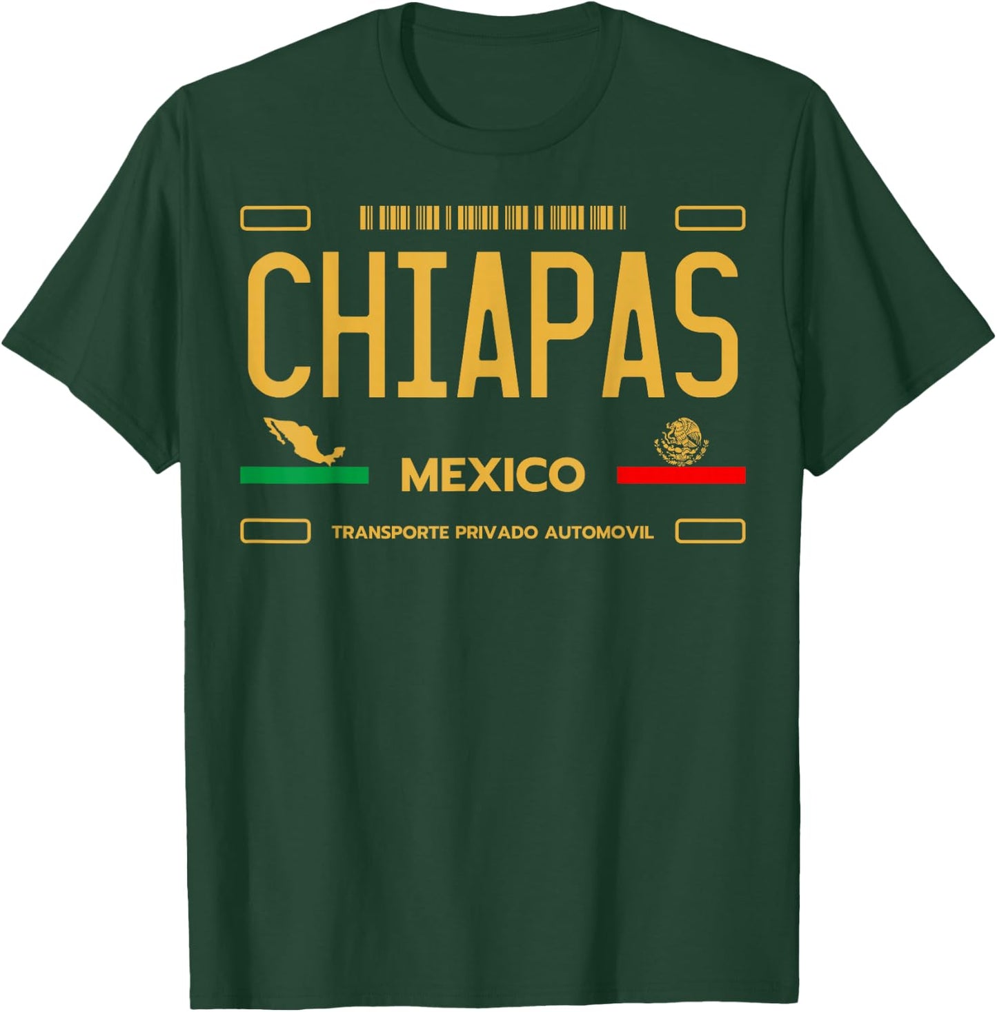 Chiapas License Plate Aesthetic, Mexico Chiapas T-Shirt - T-Shirt | Forest