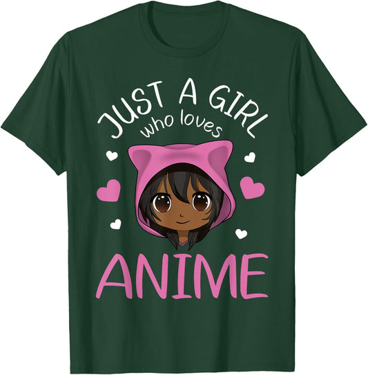 Just a Girl who Loves Anime African American Small T-Shirt - T-Shirt | Forest