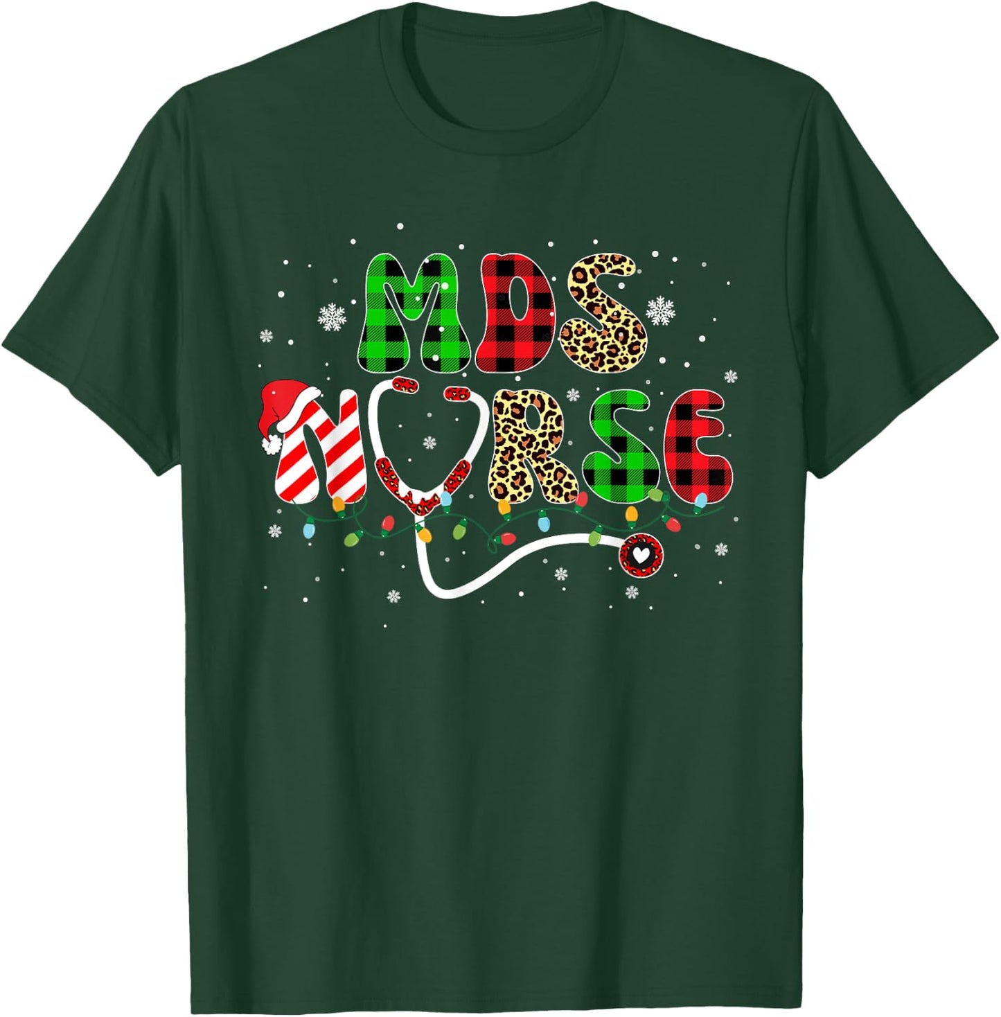 MDS Nurse Christmas Scrubs Tops Men T-Shirt - T-Shirt | Forest