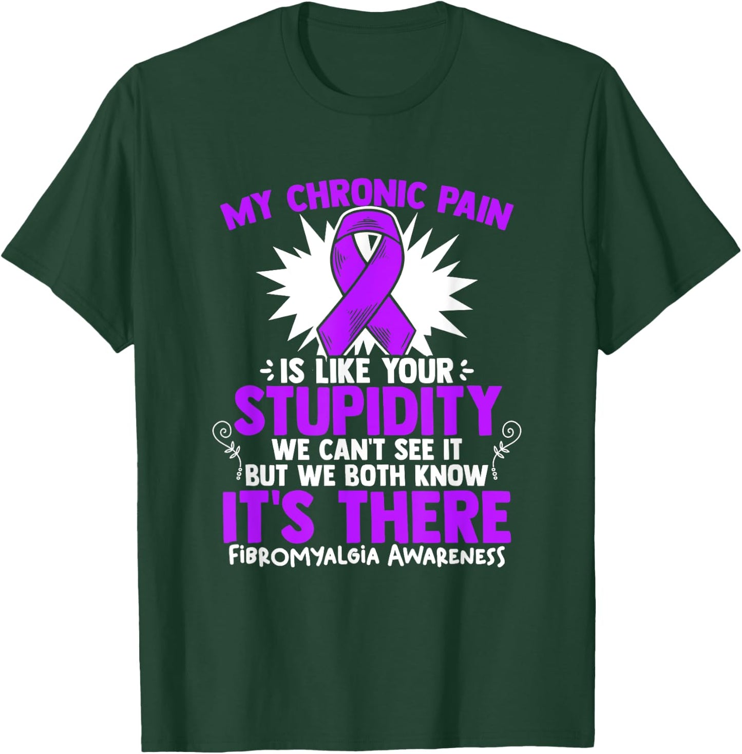 My Pain - Fibro Survivor Purple Fibromyalgia Awareness T-Shirt - T-Shirt | Forest