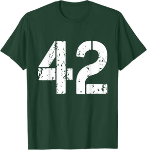 Number 42 Varsity Team - 42th Birthday & 42 Years Old T-Shirt - T-Shirt | Forest