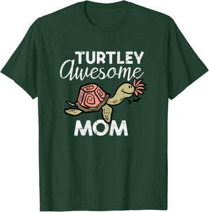 Mothers Day Turtle Turtley Awesome Mom Cute Mama Mommy Women T-Shirt - T-Shirt | Forest