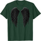Realistic Black Dark Angel Wings on the Back T-Shirt - T-Shirt | Forest