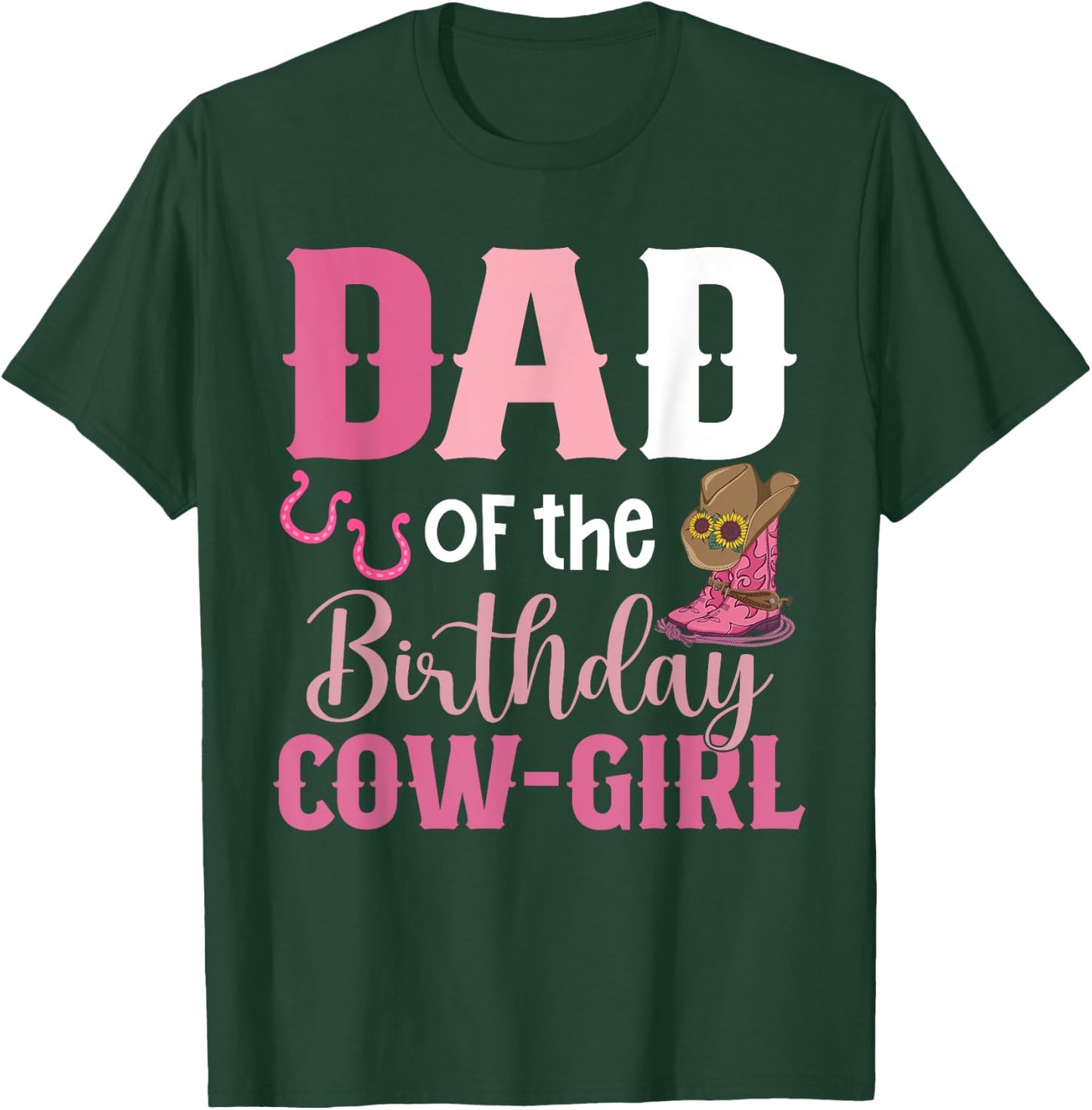 Dad Of The Birthday Cow Girl Rodeo Cowgirl 1st Birthday T-Shirt - T-Shirt | Forest