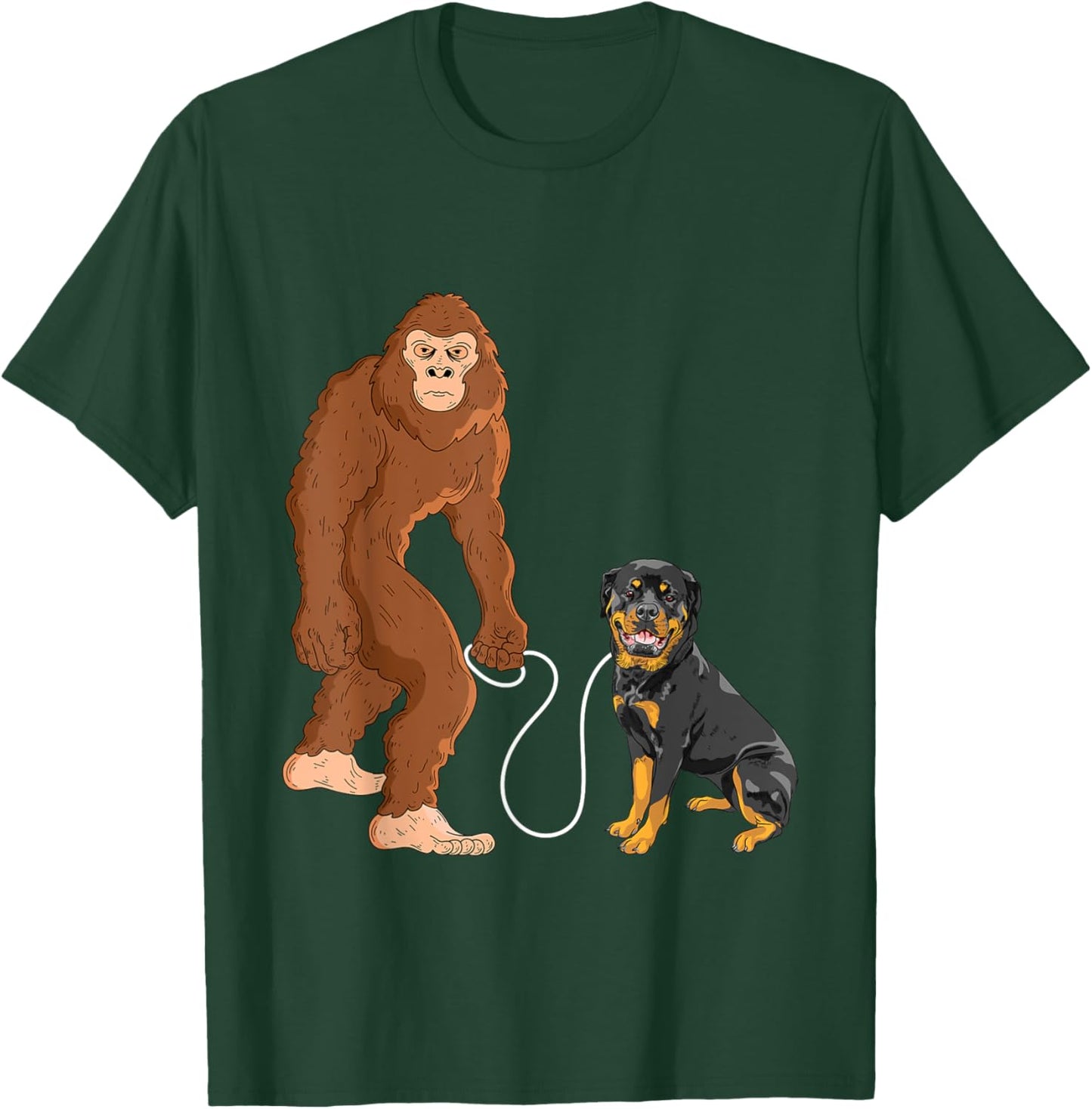 Bigfoot And Rottweiler - Dog Owner Puppy Lover Women Kids T-Shirt - T-Shirt | Forest
