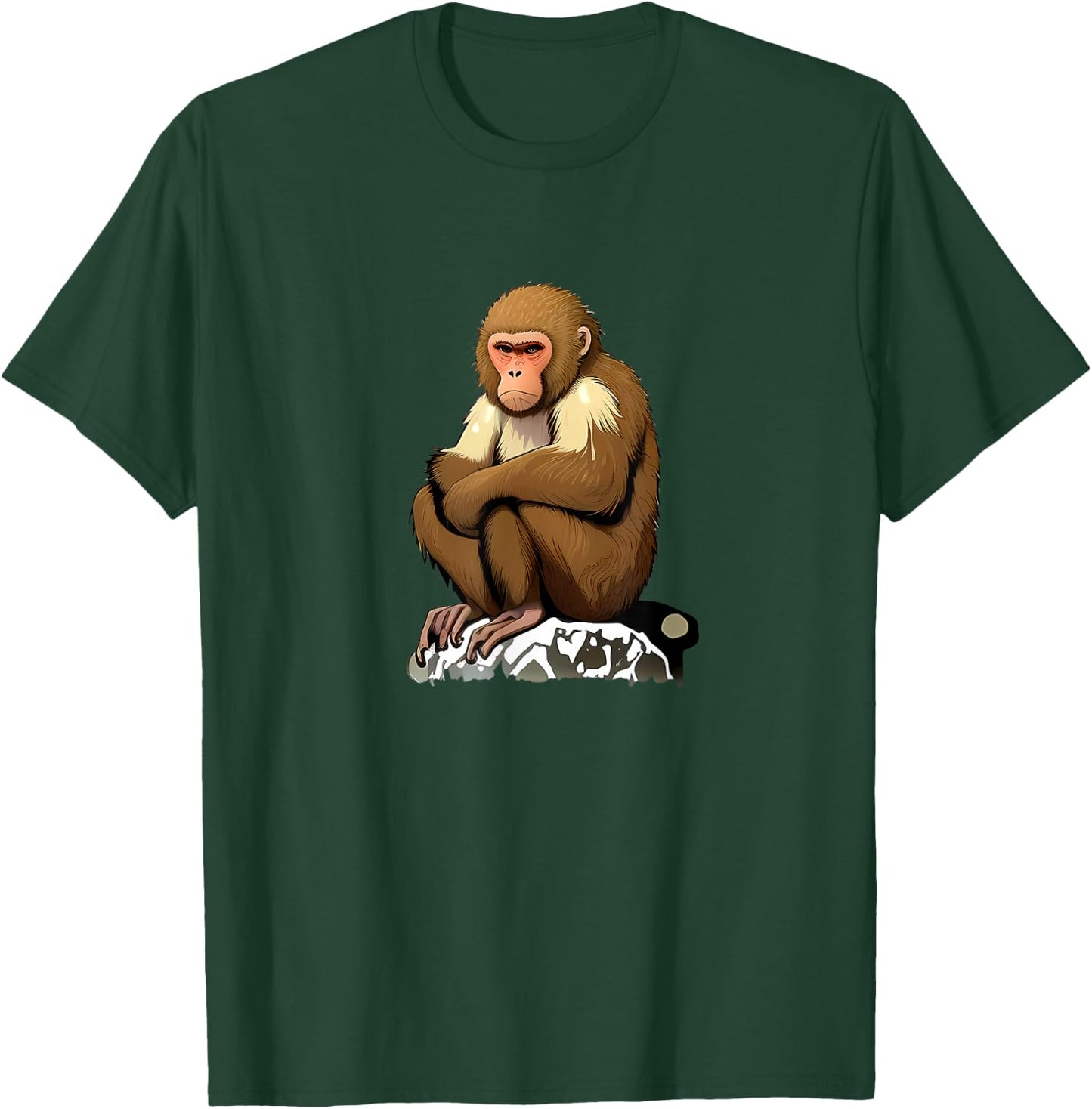 Funny japanese Monkey for Snow Lovers T-Shirt - T-Shirt | Forest