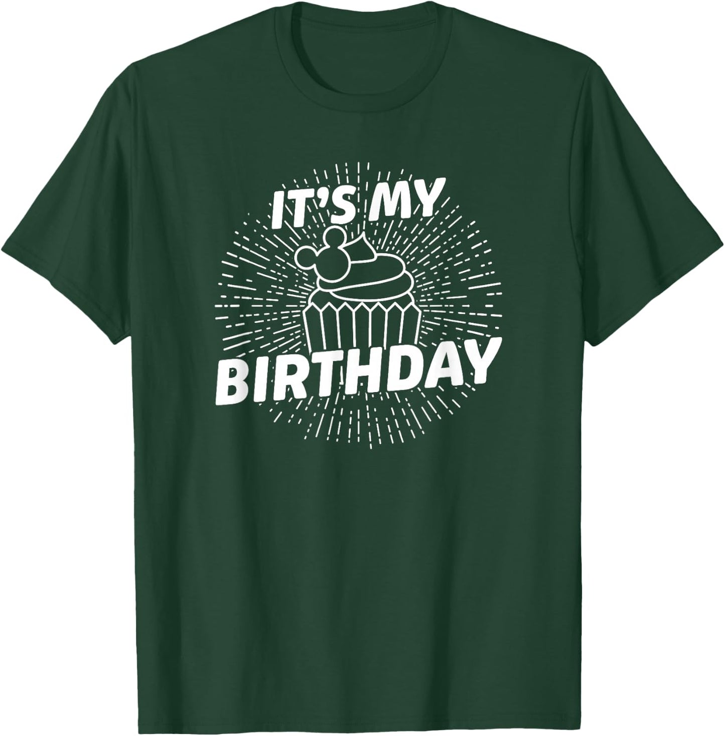 Disney Mickey Mouse It's My Birthday White Cupcake T-Shirt - T-Shirt | Forest