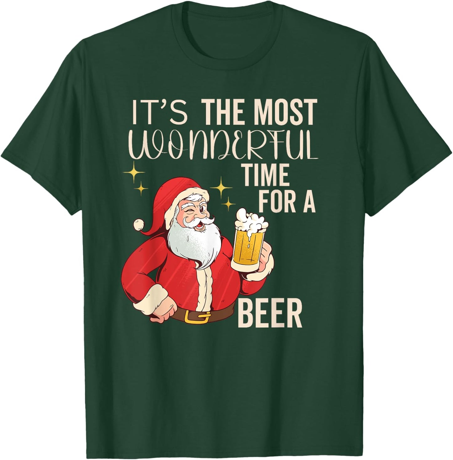 It's the Most Wonderful Time For a Beer Men's Beer Christmas T-Shirt - T-Shirt | Forest