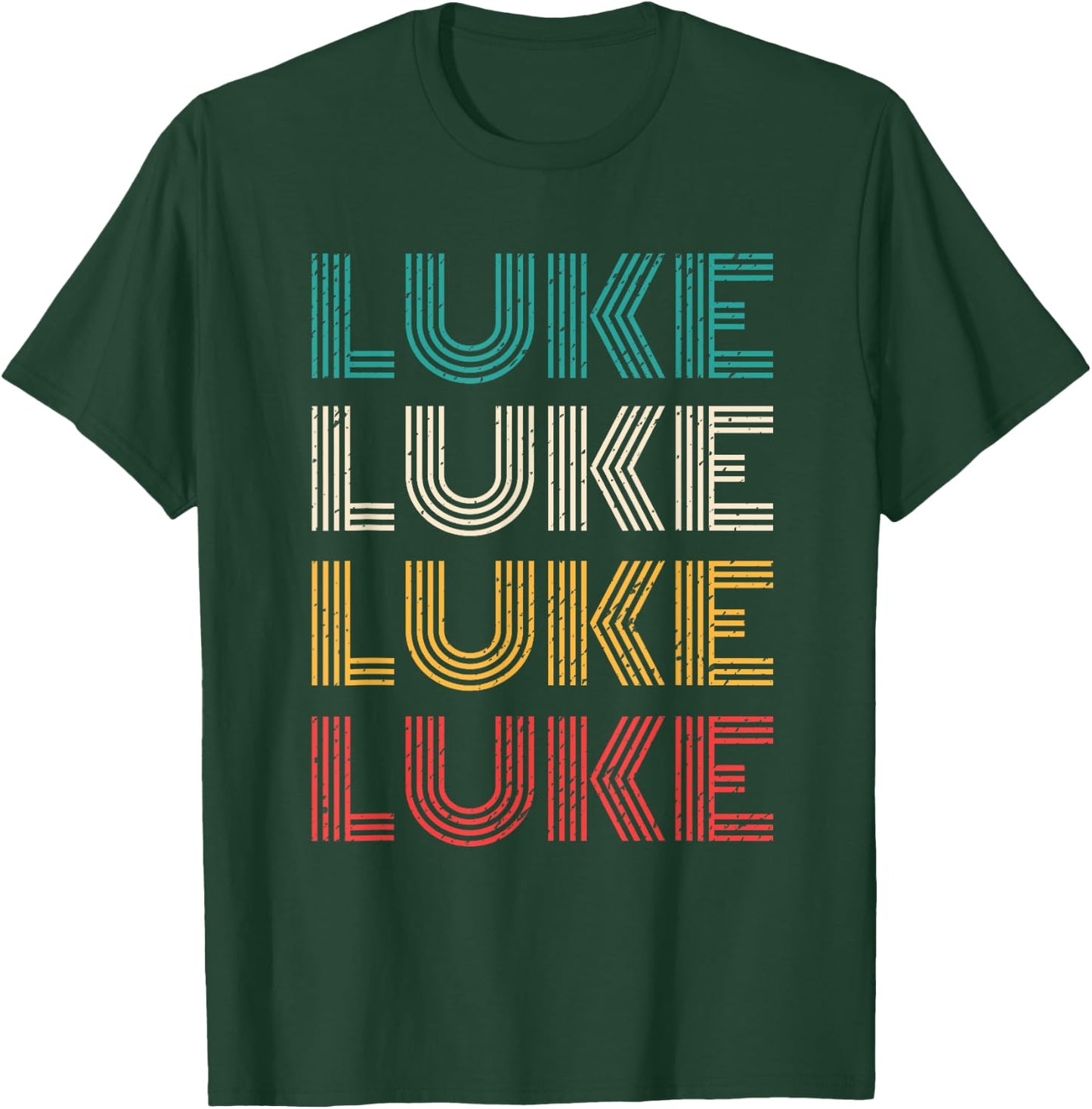 Luke First Name Vintage Retro T-Shirt - T-Shirt | Forest