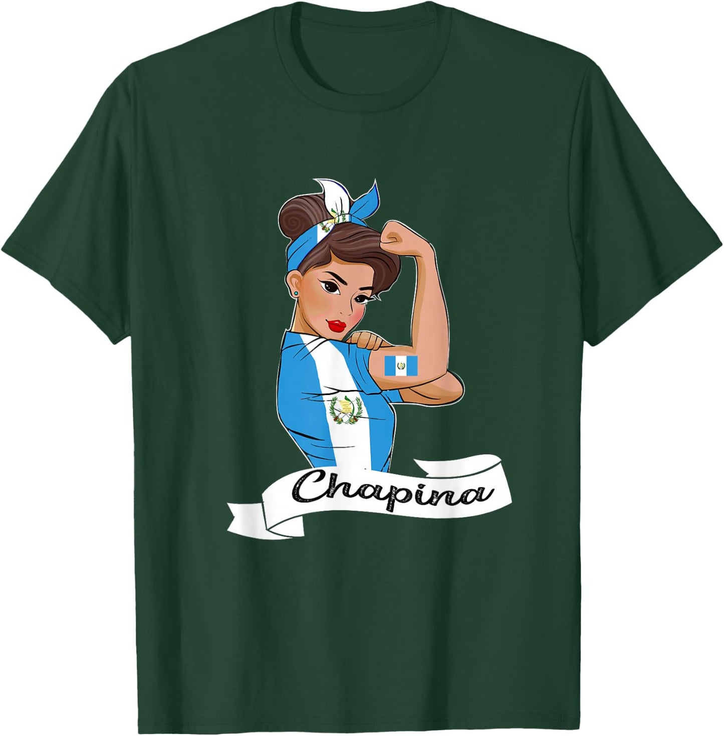 Guatemalan Flag Girl Guatemala Chapina Camiseta Slang Women T-Shirt - T-Shirt | Forest